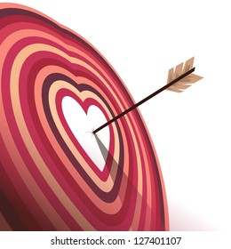 Vector vintage valentine's card with heart and arrow