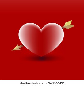 Vector vintage valentine's card with heart and arrow
