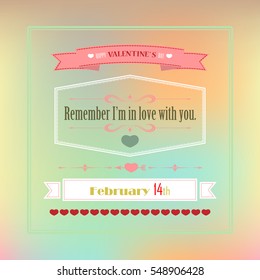 Vector Vintage Valentines Day card