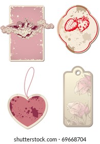 vector vintage Valentine's Day labels