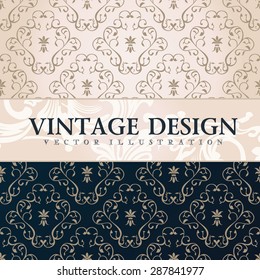 Papel de pared vectorial vintage. Envoltura de regalo. Fondo floral con adornos decorativos ramas curvas