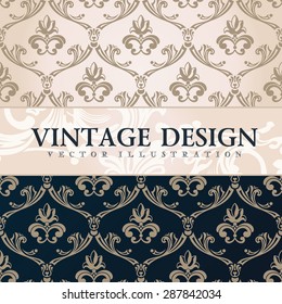 Vector vintage wallpaper. Gift wrap. Floral background with ornaments decorations branches curves