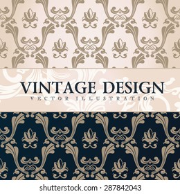 Vector vintage wallpaper. Gift wrap. Floral background with ornaments decorations branches curves