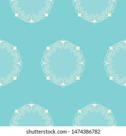 Vector Vintage Water Lily Cameo seamless pattern background.
