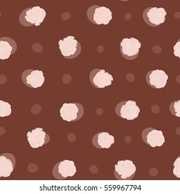Vector vintage watercolor roses seamless pattern (hand drawn) in neutral colors.