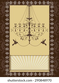 Vector vintage wedding card design