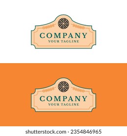plantilla de logotipo vintage de trigo vectorial
