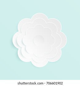 Vector Vintage White Flower Papercut Design