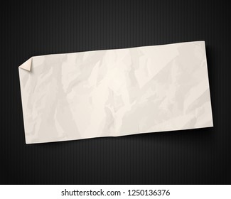 Vector vintage white paper on vintage black background. White paper ad on old black paper background.