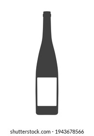 Frasco de vino vectorial vintage con etiqueta blanca colocada sobre fondo blanco. Listo para colocar un anuncio.