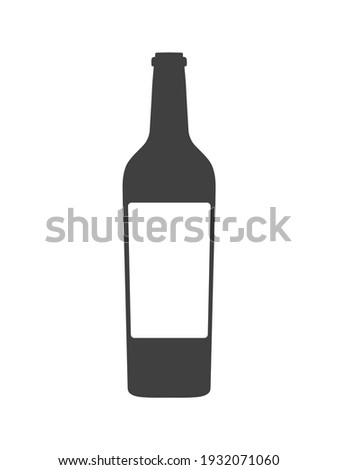 Vector vintage wine bottle with white label isolated on white background. Ready for place an ad.