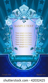 Vector vintage winter background with snowflakes.