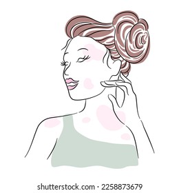 Vector vintage woman Designed on white background for card decoration, T-shirt design, pocket pattern, fashion, Digital print, Woman's Day, Clothes patterns, scrapbook, Canvas print  and more.