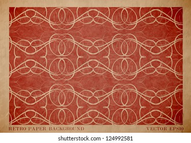 Vector vintage worn out paper card with worn out ornamental print