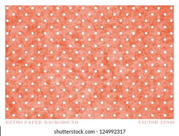 Vector vintage worn out red dotted pattern print background