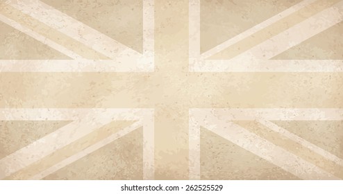 vector of vintage yellowed grunge flag with scratches UK 