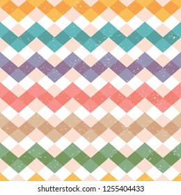 Vector vintage zig zag seamless pattern for Christmas or birthday. Retro funny zig zag vector pattern for holidays