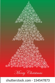 vector vinter design with snowflakes christmas tree