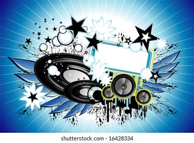 Vector vinyl disco fantasy frame background