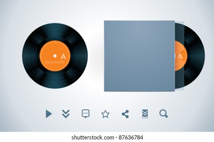 Vector vinyl disk and envelope