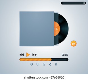 Vector Vinyl Disk In Envelope Music Player Template