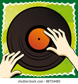 Vector vinyl player icon