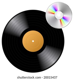 Vector vinyl record with cd