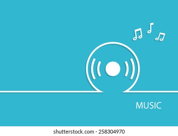 Vector vinyl record icon. Outline. 