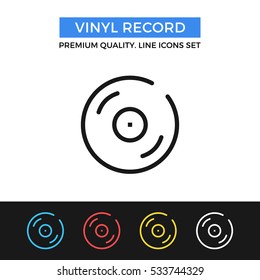 Vector vinyl record icon. Premium quality graphic design. Modern signs, outline symbols collection, simple thin line icons set for websites, web design, mobile app, infographics