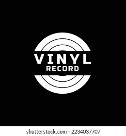 vector vinyl record music on black background graphics