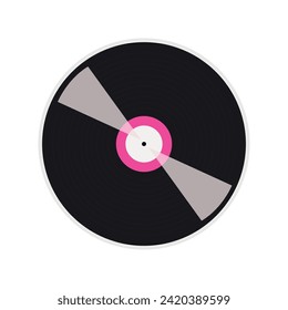 Vector vinyl record on a white background. Vinyl record. Old CDs, music.