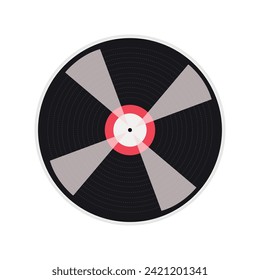 Vector vinyl record on a white background. Vinyl record. Old CDs, music.