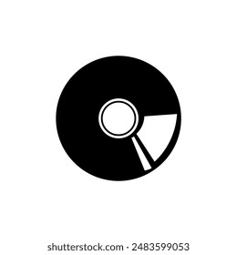 Vector vinyl record on white background. Vinyl records, classic cassettes, old times, albums, minimalist vector