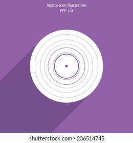 Vector vinyl record web icon. Eps 10.