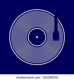 Vector vinyl records on blue background. Modern illustration for various creative projects
