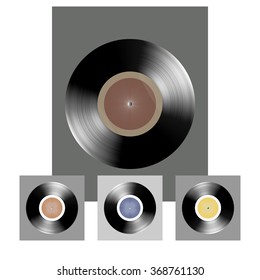 Vector vinyl records on gray background. illustration for various creative projects