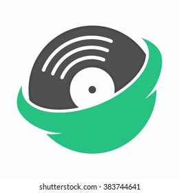 Vector vinyl records universe logo
