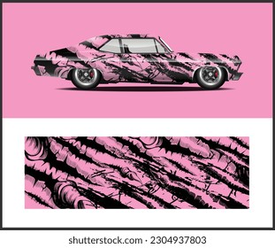 Vector vinyl vehicle wrap sticker and car decal design