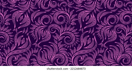 Vector violeta abstracto de patrón floral sin soldadura