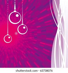 vector violet background with christmas balls