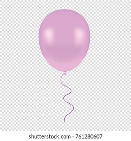 Vector violet balloon on a transparent background