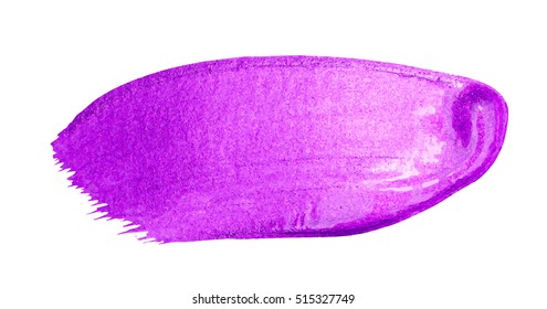 Vector violet brush stroke for you amazing design project. Watercolor texture paint stain isolated on white. Abstract hand painted glitter background for invitation, gift, wedding, birthday card.