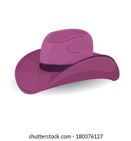 vector violet cowboy hat isolated on white background