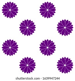 Vector Violet Flower Blooming Seamless Pattern Background