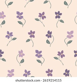 Vector Violet Flower Pattern Illustration Seamless for Wallpaper Background Cover Packaging