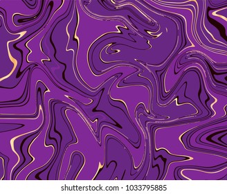 Vector violet and gold marble abstract background. Liquid marble pattern. Trendy template for design, wedding, invitation, party, birthday, web, banner, card.