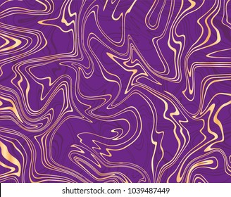 Vector violet and gold marble abstract background. Liquid marble pattern. Trendy template for design, wedding, invitation, party, birthday, web, banner, card.