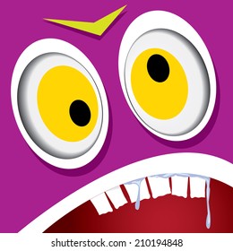 vector violet monster face