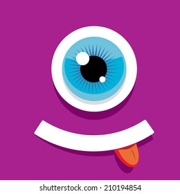 vector violet monster face