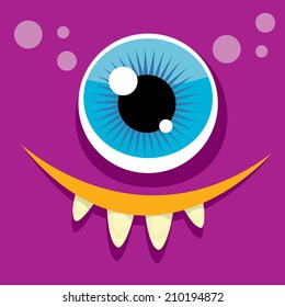 vector violet monster face